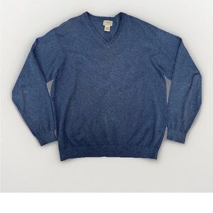 LL Bean Men’s 100% Cotton V Neck Sweater Long Sleeve Sz Large Preppy Classic